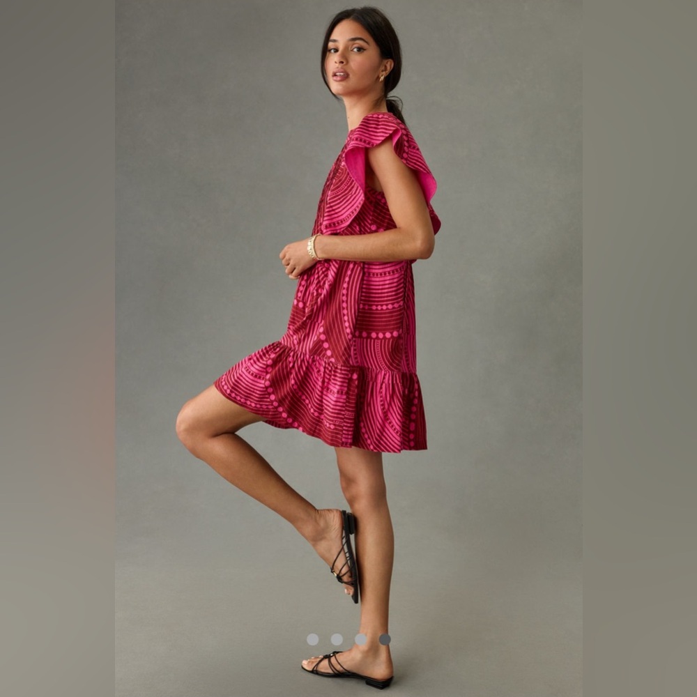 Pink Ruffled Mini Dress - Picture 4 of 4